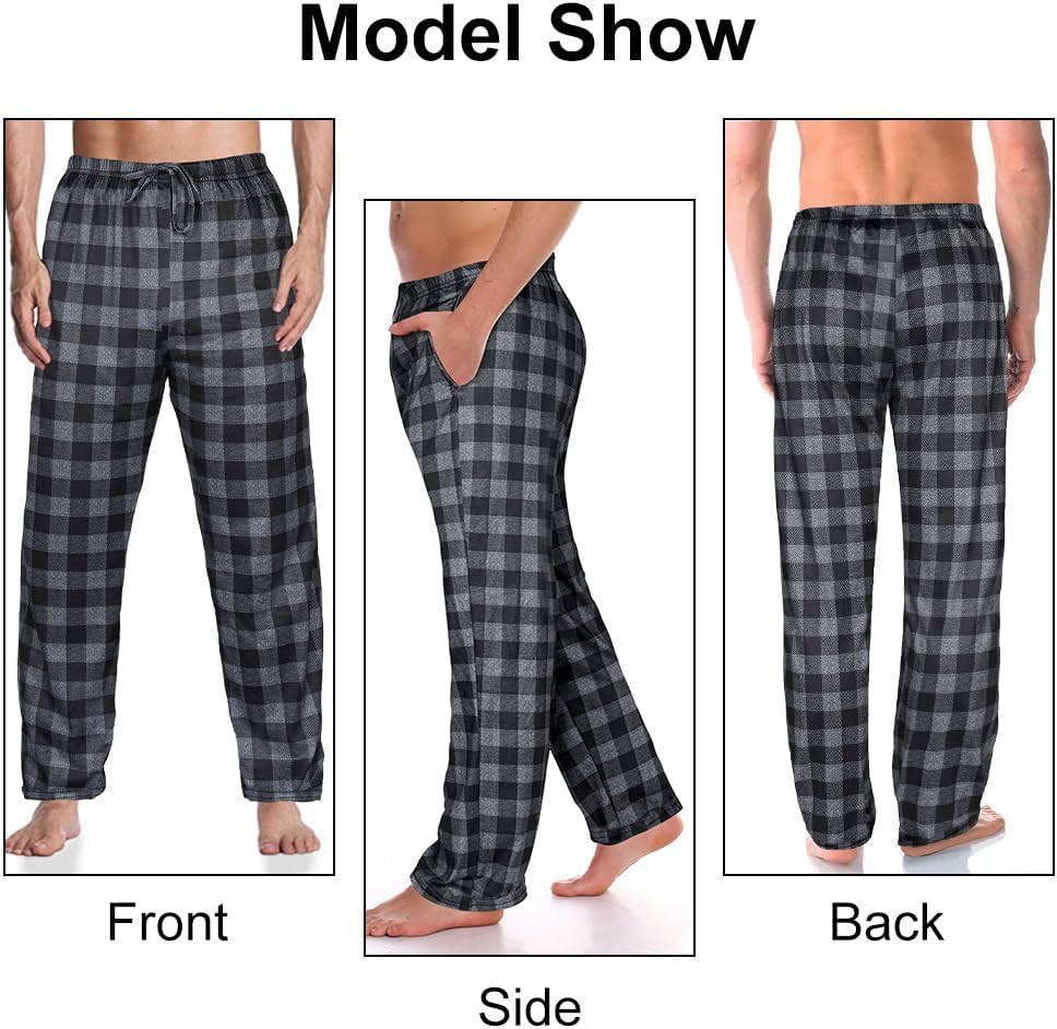Mens Pajama Pants Cotton Drawstring Lounge Sleep Pants with Pockets Comfy Elastic Waist Pj Pajama Bottoms Sleepwear image 4