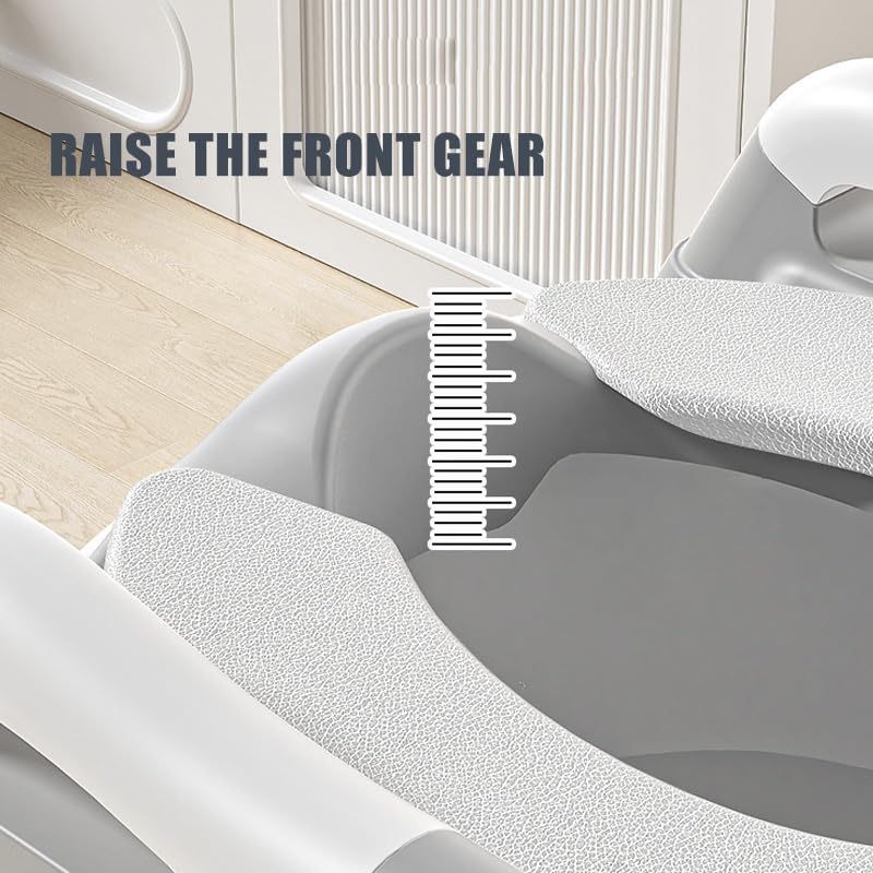 Asiento de inodoro para niños con escalera, entrenador de inodoro 2 en 1 con escalera, altura ajustable, cómodos asientos de inodoro seguros, escalera plegable para niños (gris, 2 en 1,30 x 28 x 49 cm