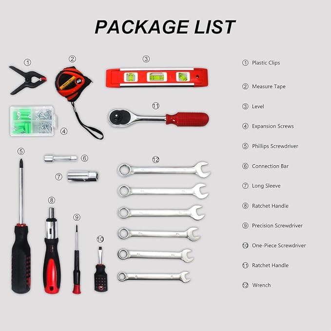 Kit de herramientas para el hogar 238 piezas con caja de plástico miniatura 5