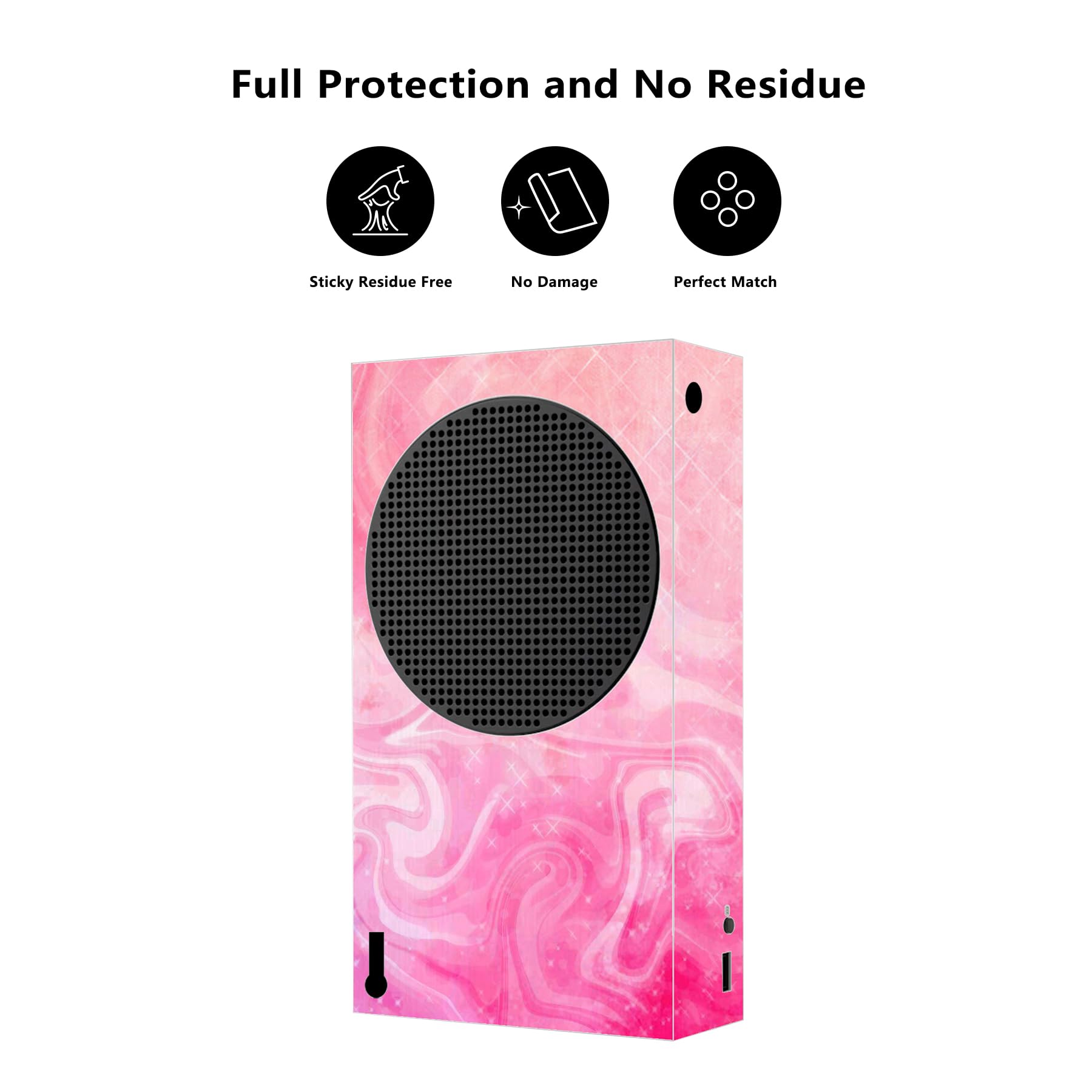 playvital Psychedelic Pink Custom Vinyl Skins for Xbox Series S, Wrap Decal Cover Stickers for Xbox Series S Console Controller — view 3