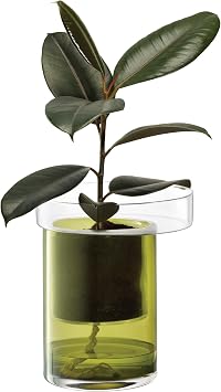 LSA G1767-27-414 Flower Base Flower Vase, Green Height 10.6 inches 27 cm, Balcony