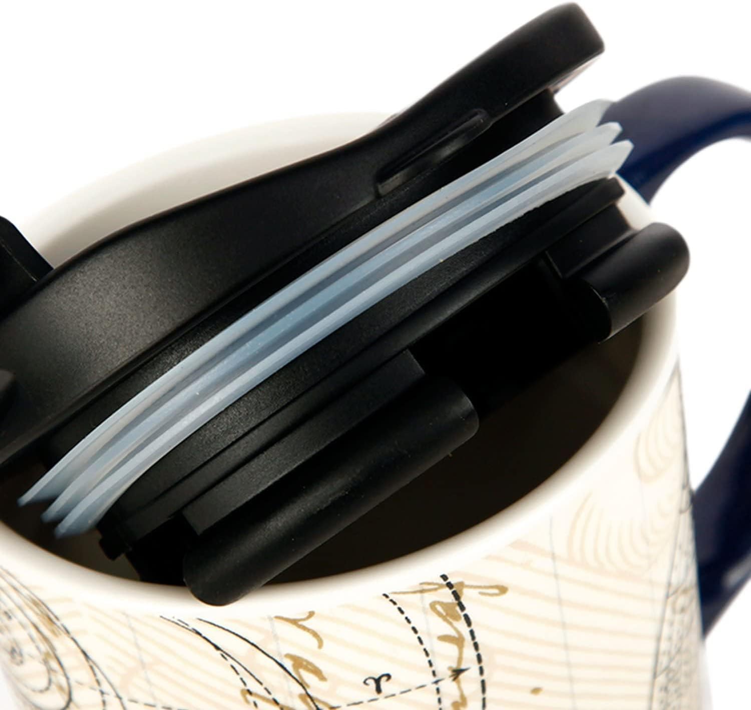 Topadorn Ceramic Travel Mug Coffee Cup with Sealed Lid & Gift Box, 17 OZ Coffee Mug for Latte & Hot Chocolate, Microwave & Dishwasher Safe, Starstruck - Image 5