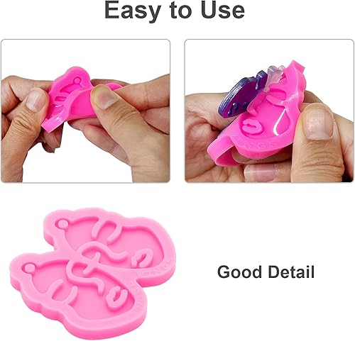 Miniatura 4 de 2 moldes de resina de silicona, moldes para aretes para hacer joyas, moldes de silicona para joyería de moda, molde de resina con forma de cara,