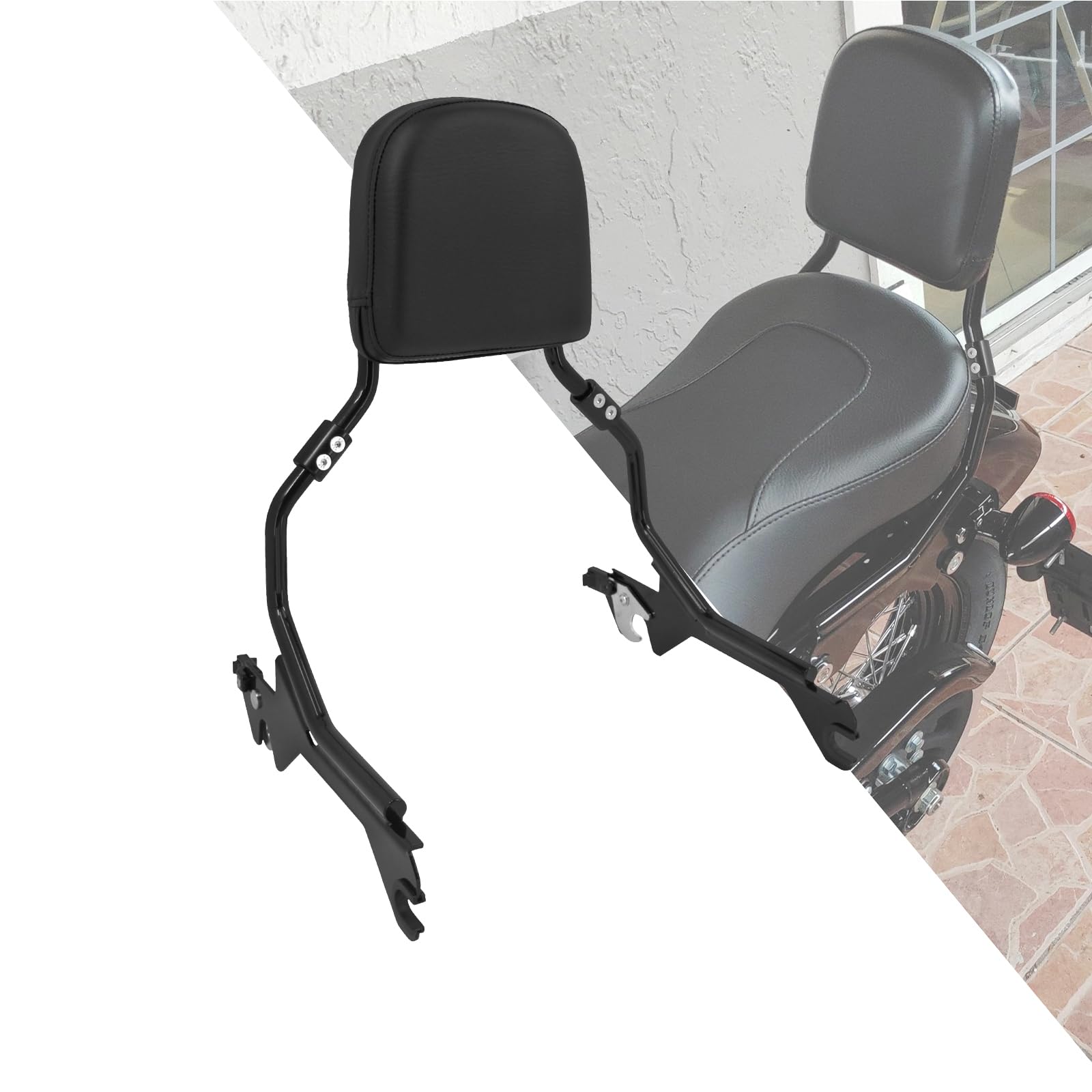 Sissy Bar Schienale Passeggero Del Motociclo Verticale con Pad Fit Per Harley Softail Fat Boy FLFB FLFBS Breakout FXBR FXBRS 2018-up