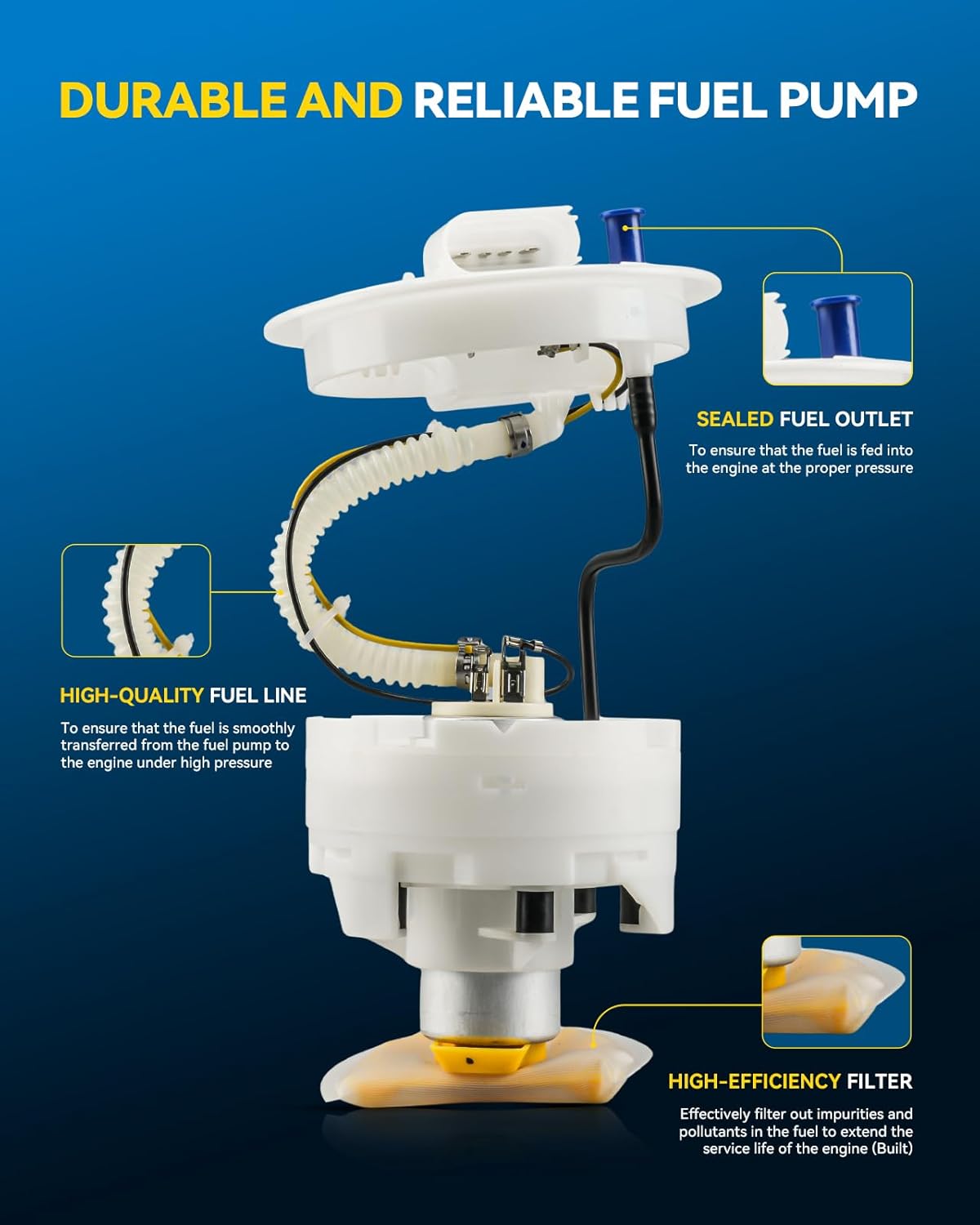 PHILTOP Electric Fuel Pump Assembly Fits for Audi A4 Quattro 2002 2003 2004 2005 V6/V4 3.0L/1.8T, FG0978