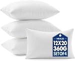MIULEE Oreillers, boîte de 4 18x18 1 cm 100% Oreillers de remplissage en microfibre vierge pour canapé-lit