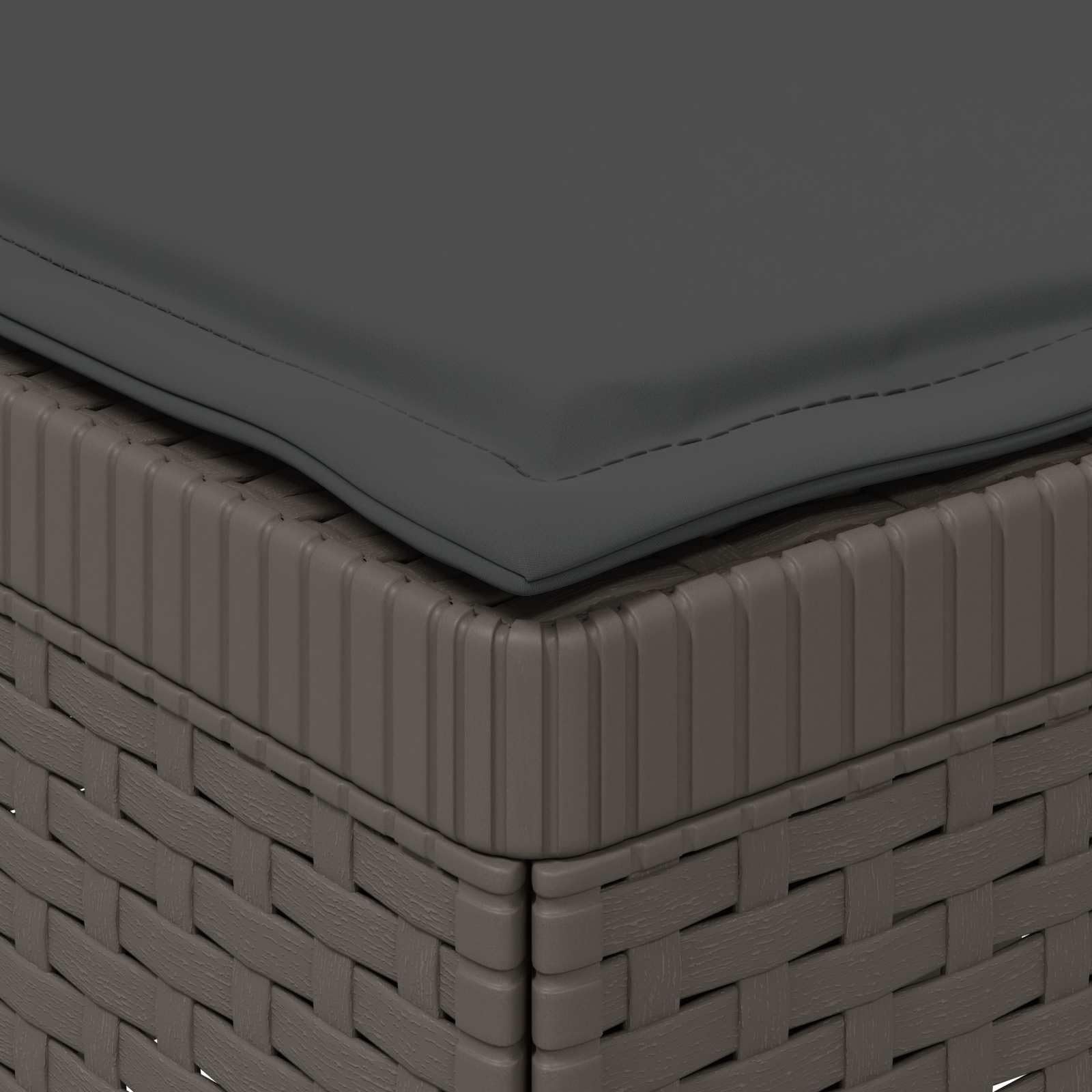 Divano da Giardino a 1 Posto con Cuscino in Polipropilene Aspetto Rattan, Seduta 55x55 cm, Resistente Intemperie e Raggi UV, Design Modulare per Terrazzo Balcone Veranda Relax
