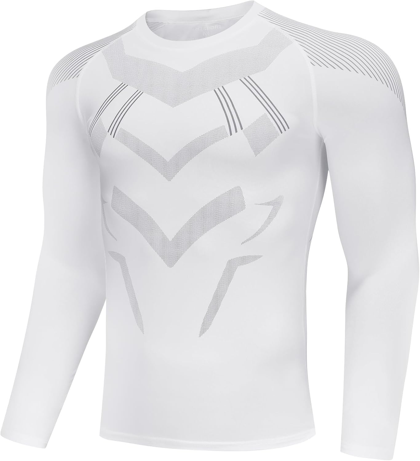 ATRACTIVOLL Sportshirts voor heren, compressie, fitness, Baselayer lange mouwen, sneldrogend, basketbalshirt, voetbalshirt, gymshirt, Zwart, L
