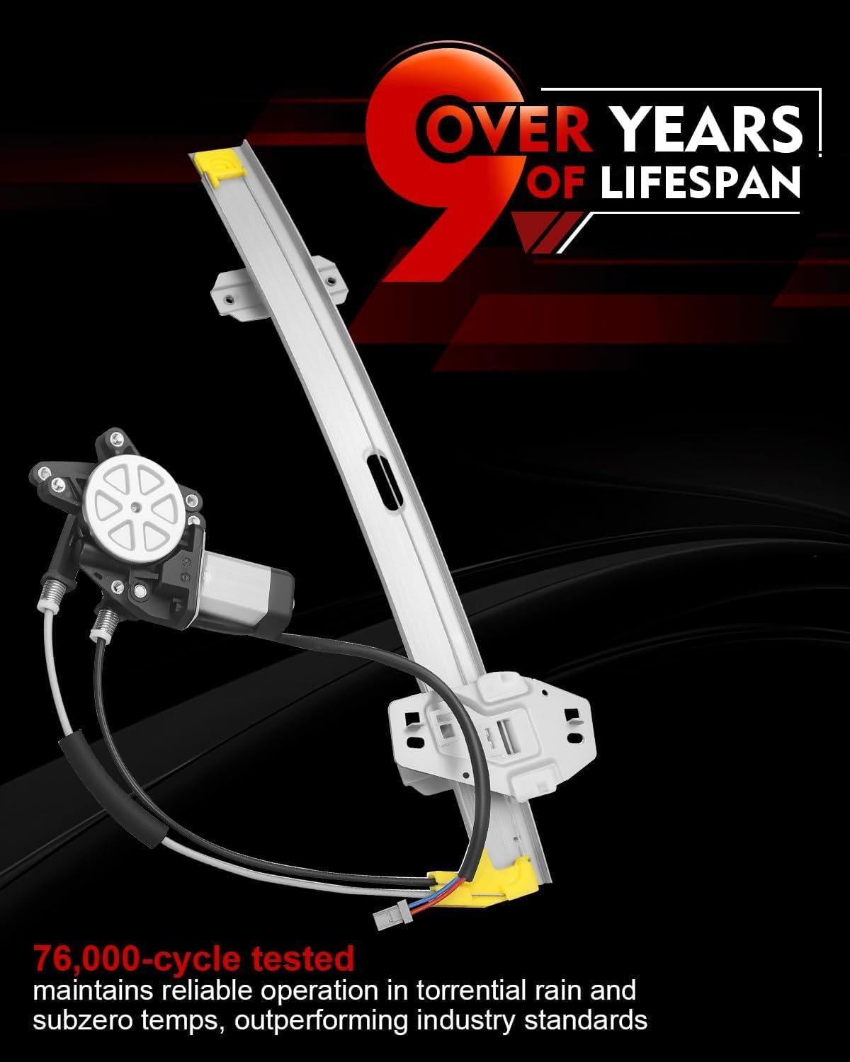 Front Right Passenger Side Power Window Regulator with Motor for:-Honda Accord 1994 1995 1996 1997, 4 Door Sedan, 2 Pins Connector Replace OE# 72210SV4A01 741-765 125-58533R 660059 HO1351101