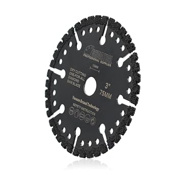 SHDIATOOL Metal Cutting Diamond Blade, 75mm All Purpose Cut Off Wheel for Rebar Sheet Metal Angle Iron Stainless Steel with Arbor 10mm