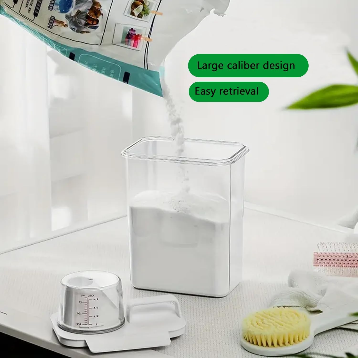 61oz Leak-Proof Laundry Detergent Dispenser, Double Sealed Refillable Container with Funnel Cap, BPA-Free PET Plastic for Fabric Softener, Bleach, Dish Soap
