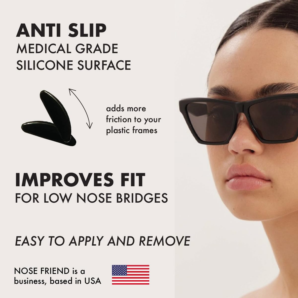 Universal Fit Rectangular Sunglasses with Nose Pads for Low Bridge Sirmont_c06_ST_GNN-a_57182323-  main image 2