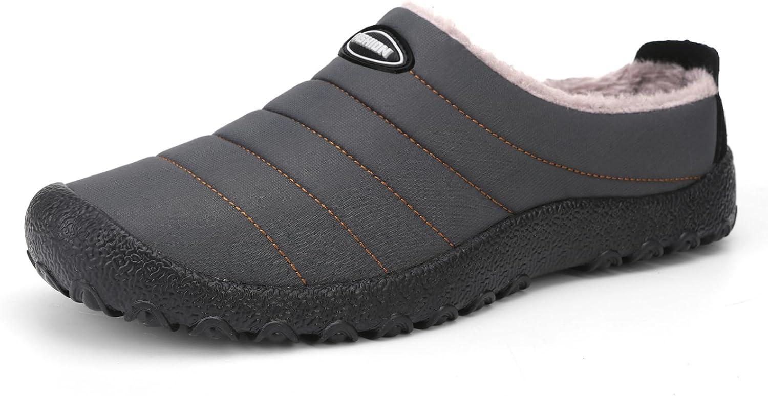[Rojeam] メンズウィメンズウィンターウォームスリッパファーライニングハウスシューズノンスリップ屋内屋外用