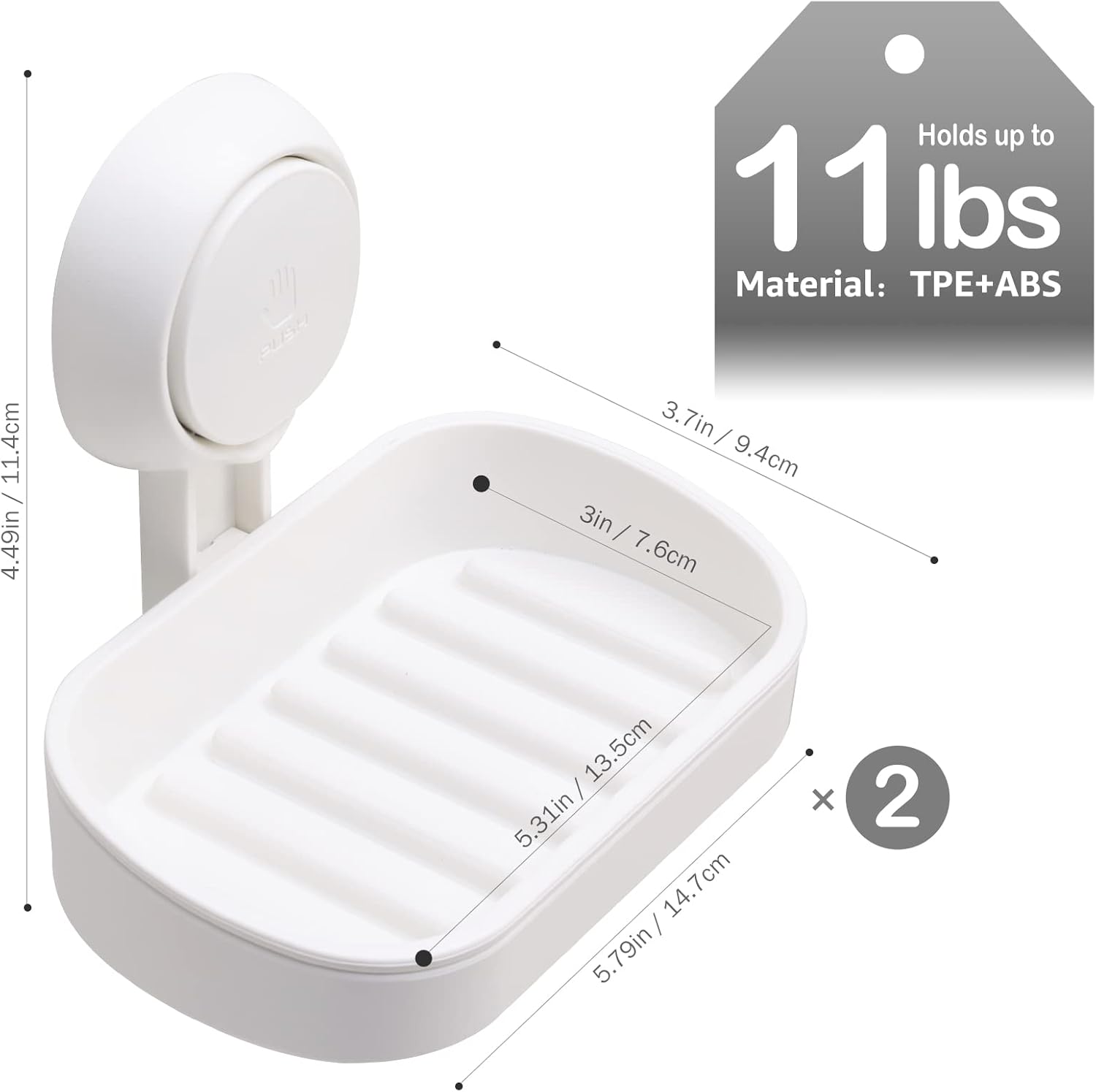 LEVERLOC Toothbrush and Soap Holder Sets,4 Packs Shower Toothbrush Holder Suction Cup Wall Mounted and Soap Dish for Shower Bathroom NO-Drilling Removable Self Draining for Kitchen