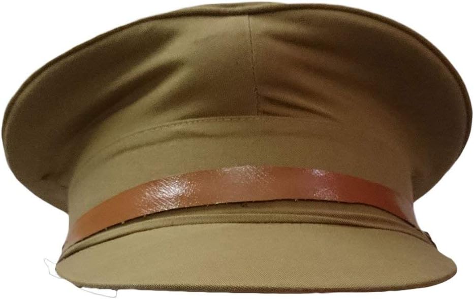 BookMyCostume Police Inspector Commissioner Khakhi Cap for Boys and Men Adults Brown