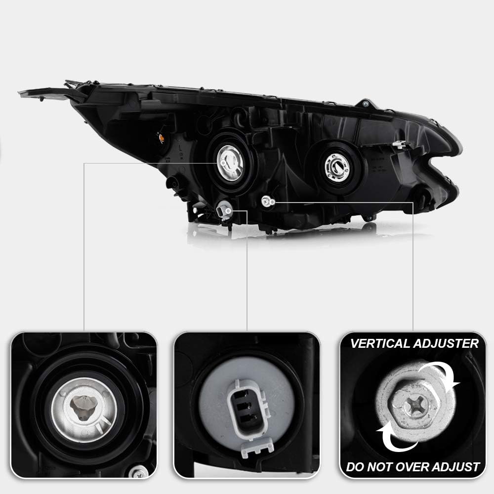 ACANII - For 2015-2016 Honda CRV EX |EX-L | SE Halogen Type w/LED DRL Headlights Headlamps Assembly Pair Set Left+Right
