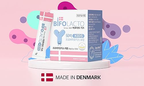 Miniatura 5 de Bifolacto Kids Probióticos para la salud digestiva de los niños, fabricados en Dinamarca con 120 años de experiencia en probióticos, tecnología