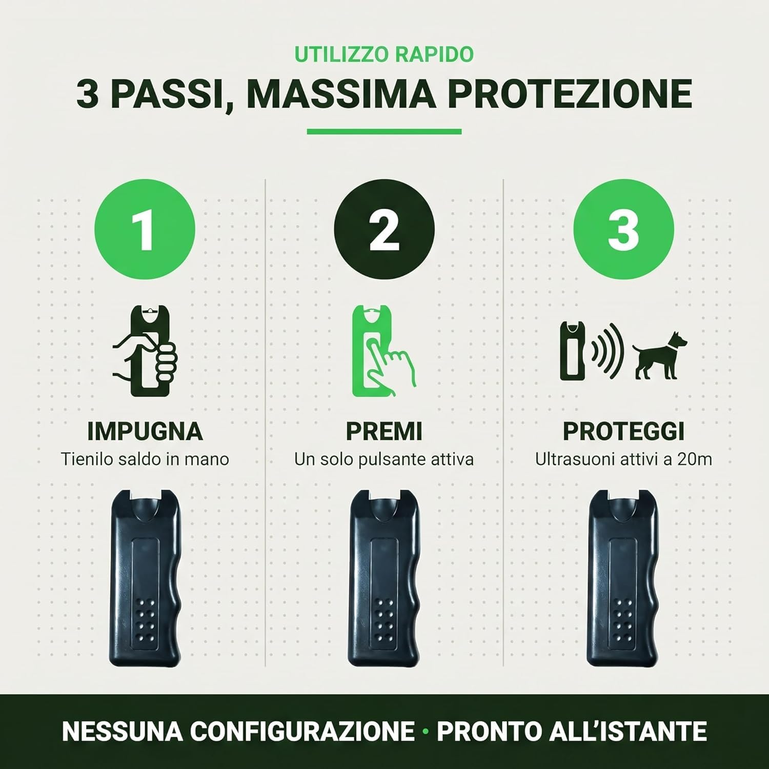Power Dog Dissuasore Ultrasuoni per Cani Aggressivi - Repellente Professionale per Addestramento e Sicurezza
