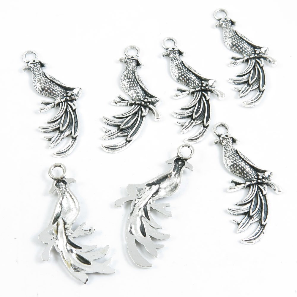 80 Pieces Antique Silver Tone Jewelry Making Charms Supply ZY3269