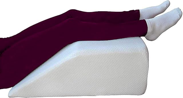 Ease-n-Comfort Leg Pillow - Elevating Body Wedge Upholstery Foam Rest Support - Breathable Washable Quilted Cover-Post-Surgery, Ligament fracture, Reduces Leg, Knee, Ankle Pain, Improves Circulation