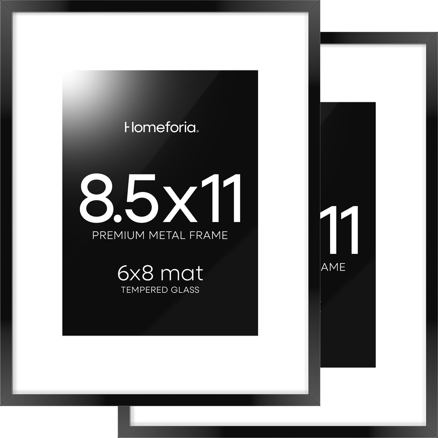 Homeforia Black Frame 8.5x11 (Set of 2) with Glass