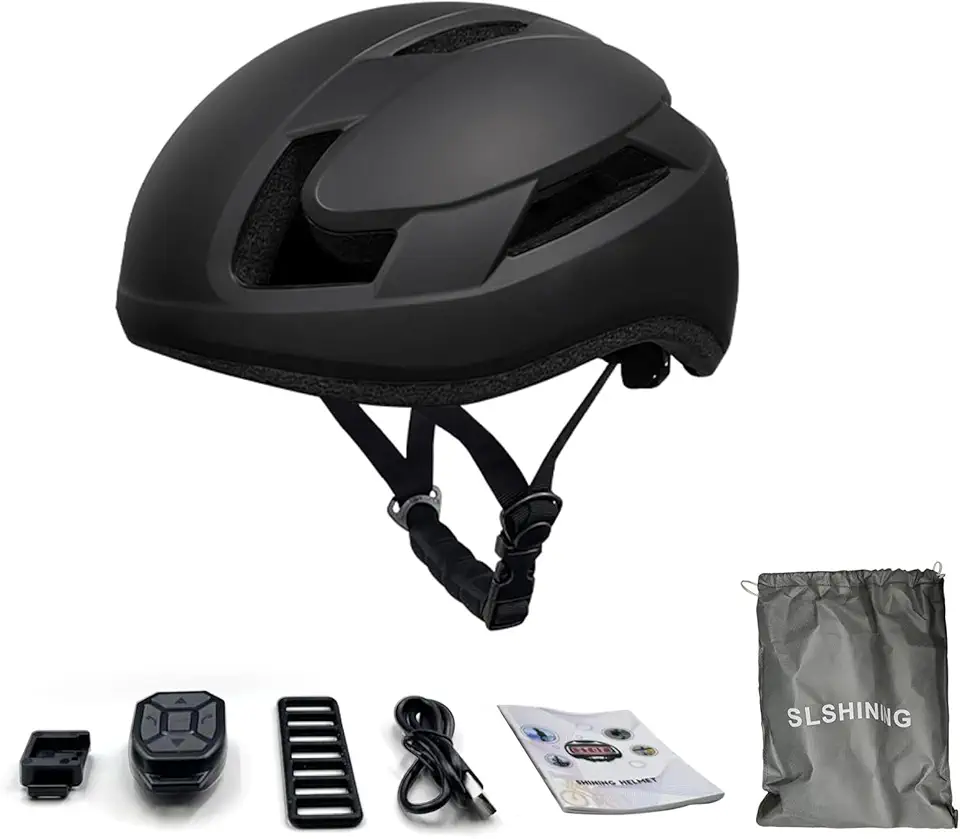 Capacete de Bicicleta Adulto Com de Luz LED, Controle Remoto, Prova de Chuva para Pilotagem, Deslocamento, Absorção de Choque Duradoura para Os Ciclistas Passageiros Com
