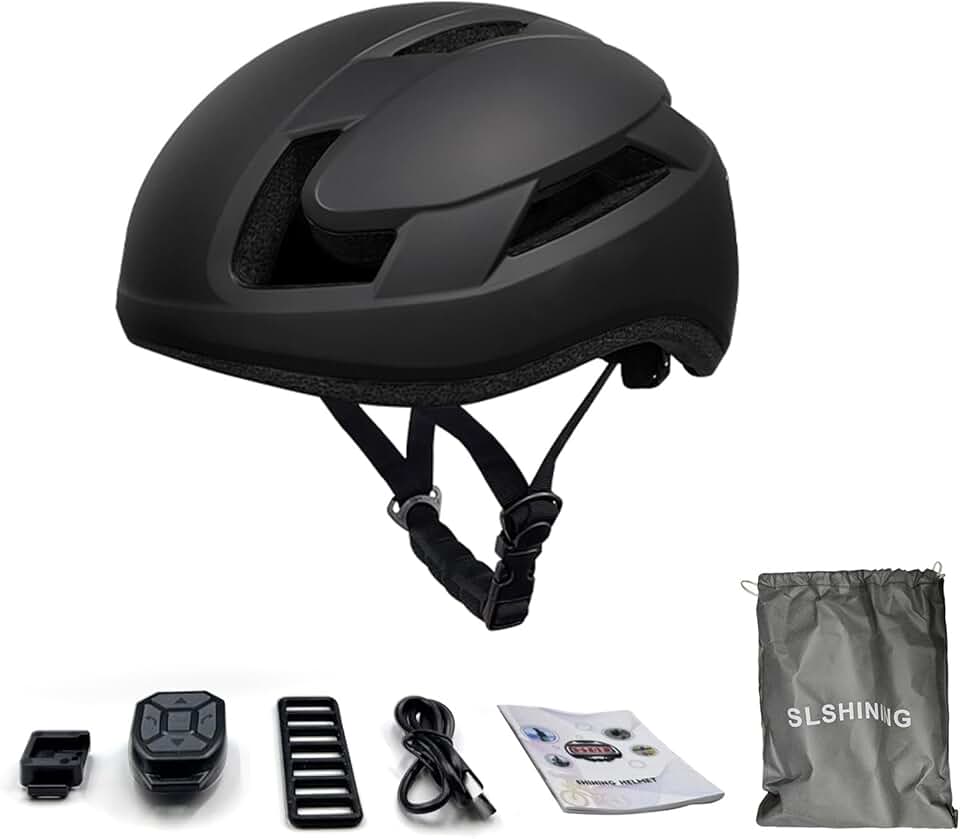 Capacete de Bicicleta Adulto Com de Luz LED, Controle Remoto, Prova de Chuva para Pilotagem, Deslocamento, Absorção de Choque Duradoura para Os Ciclistas Passageiros Com