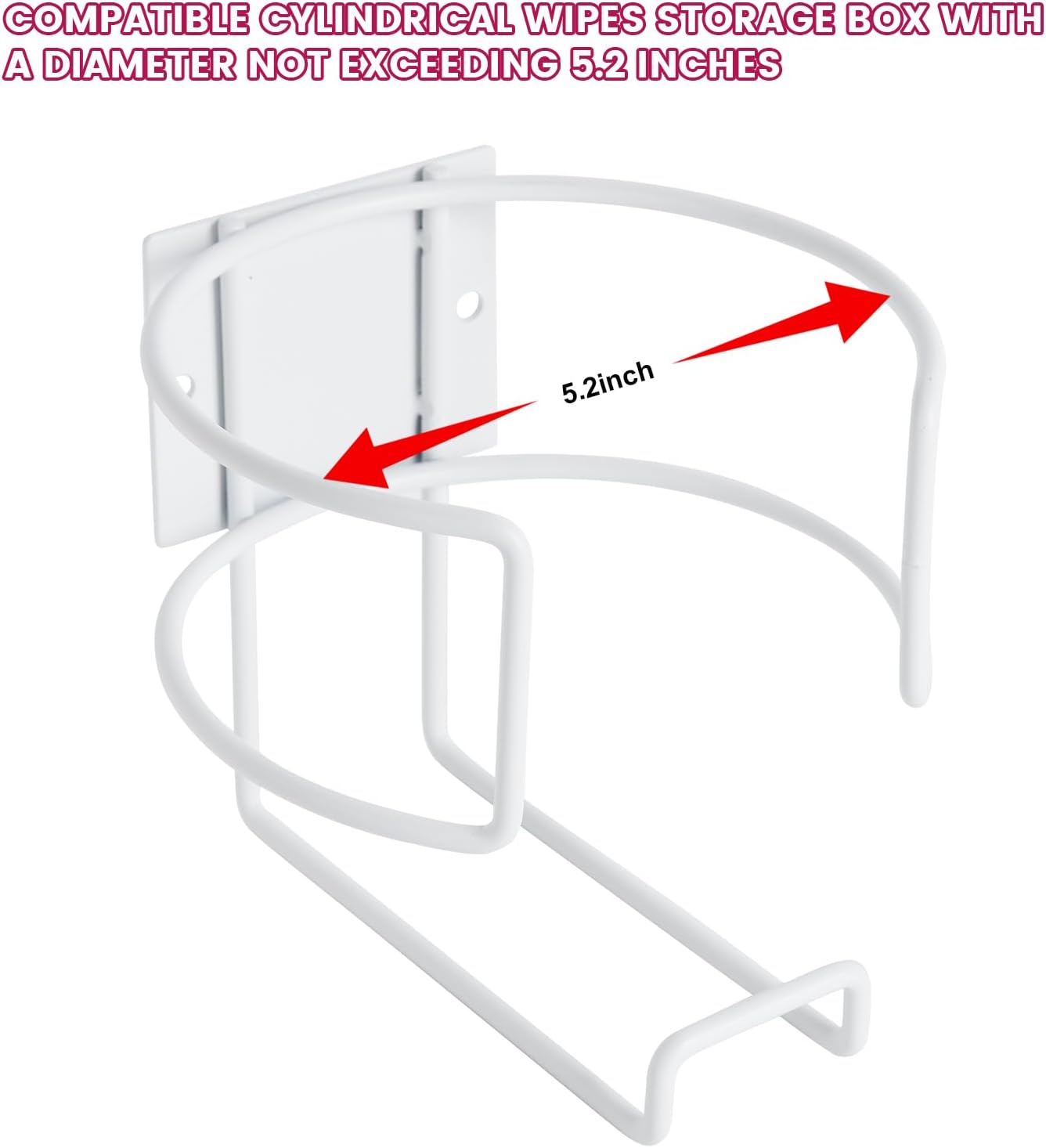 Drill-Free Wipes Holder Wall Mount, Cleaning Wipes Holder, Wall Bracket for Cleaning Wipes Ideal for Office Classroom Kitchen Bathroom Household Gym - No Wipes Included