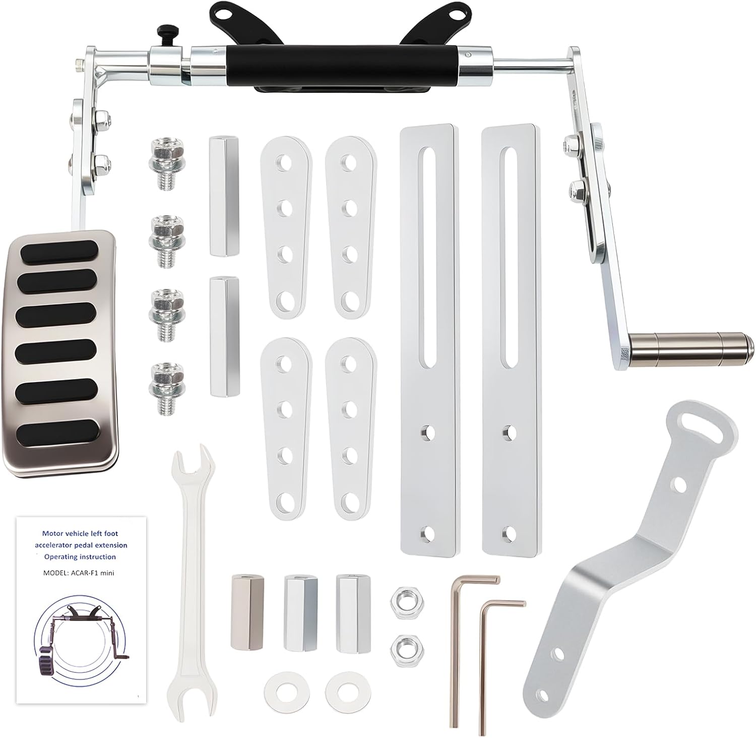 Left Foot Accelerator Gas Pedal Assist for Handicapped & Disabled Drivers - Universal Fit for Most Automatic Cars, SUVs, Vans - Adjustable & Removable Metal Design with Tool-Free Installation