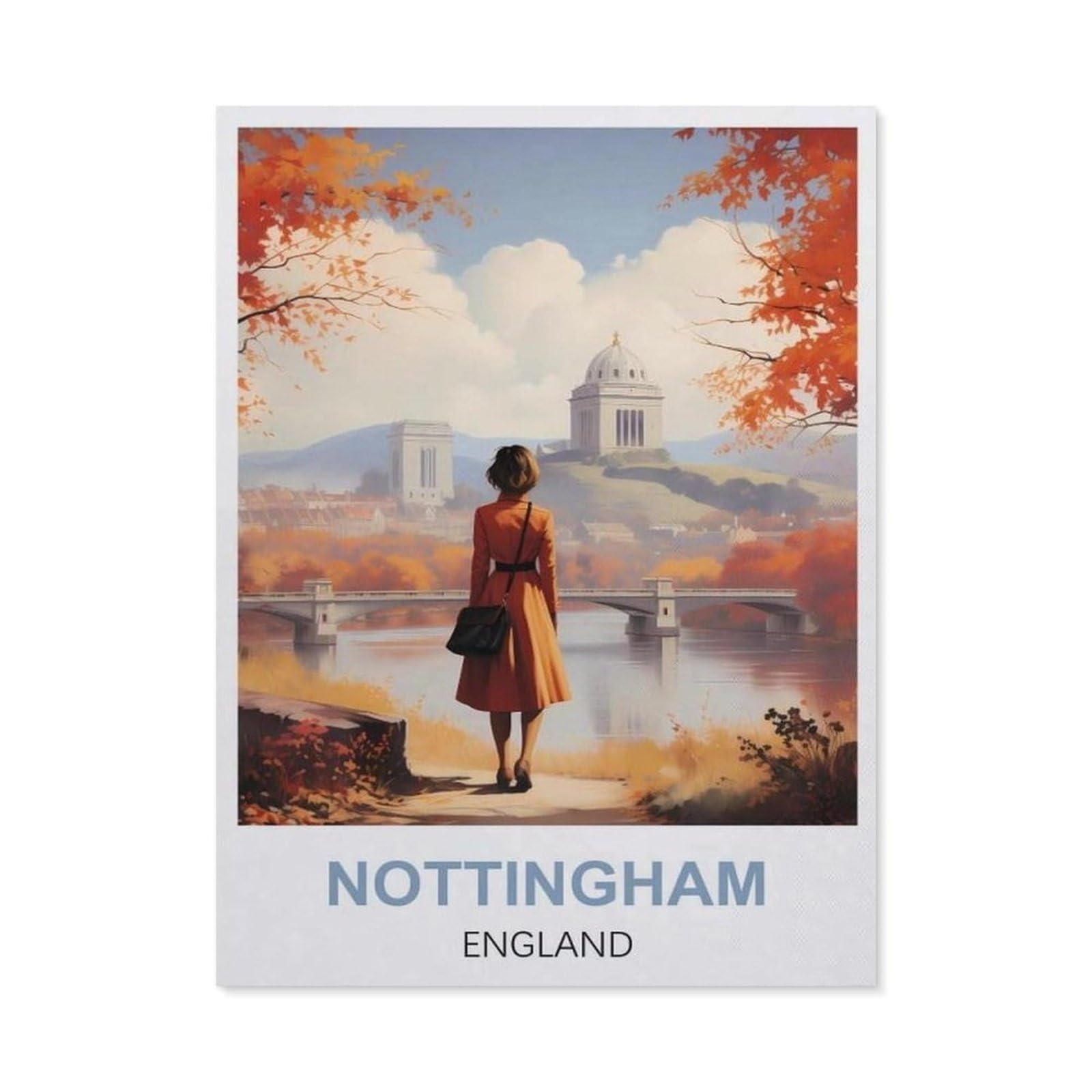 Vintage Art Metal Signs Funny Sign，Nottingham England(20x30cm）