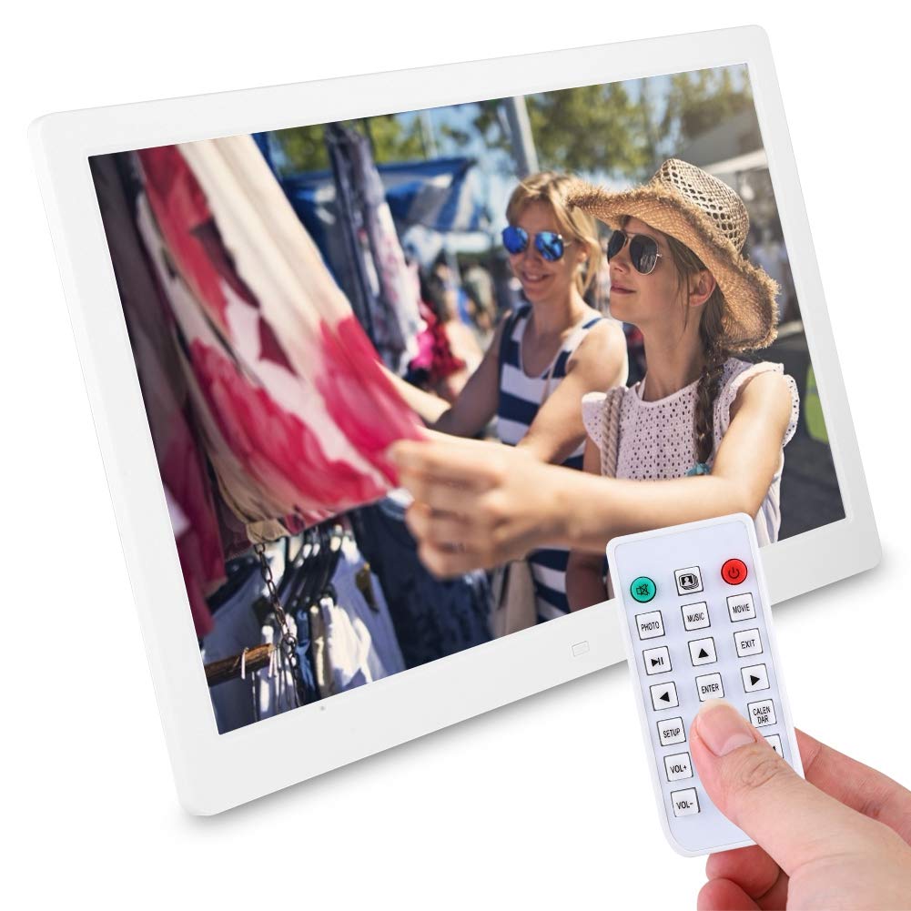 Cadre Photo Numérique 15,4 Pouces Grand Écran 1280 * 800 avec Télécommande - USB, Carte SD, Automatique, Photo, Musique, Vidéo, Horloge, Calendrier