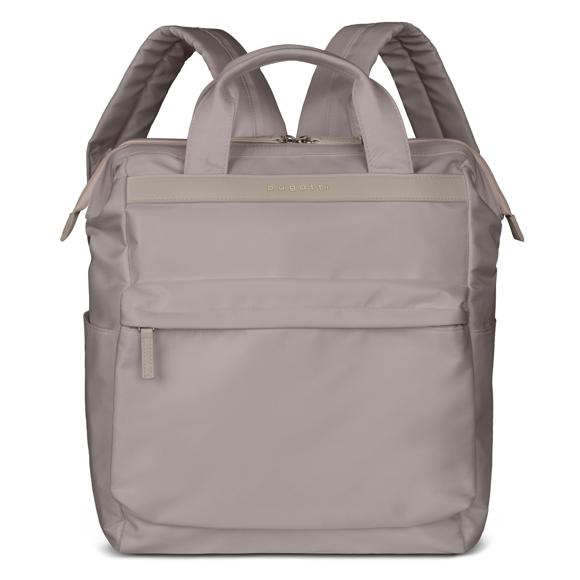 bugatti Mare 2.0 Rucksack Damen mit Taschenfunktion, leichter Daypack mit Laptopfach 15", taupe