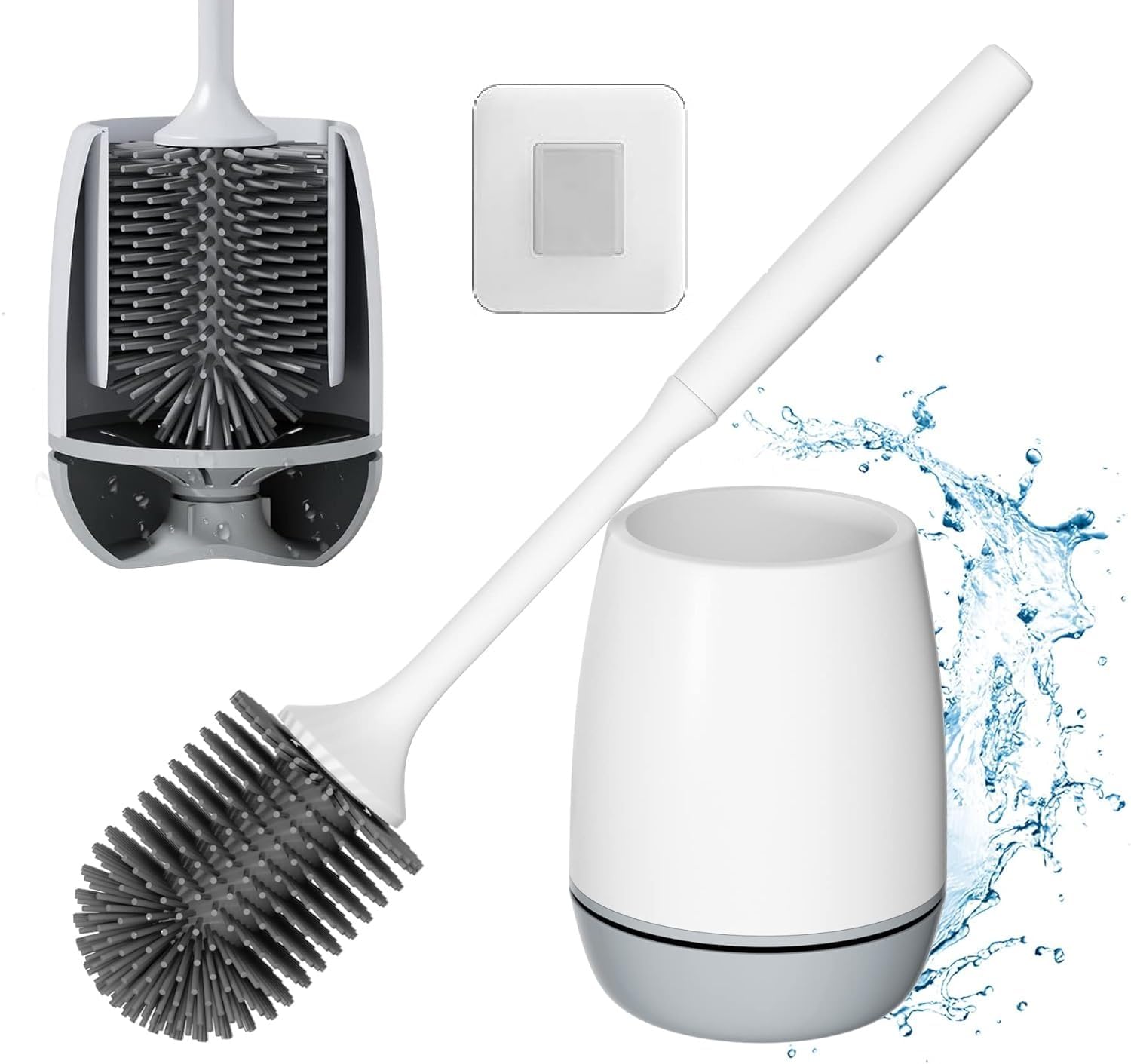 DODGE N WOLVES Silicone Toilet Brush With Holder,Wall Mounted&Free Stand Long Handle Bathroom Sleek Toilet Bowl Cleaner Brush With Stand,Pot Commode Bathroom Floor Cleaning Scrubber Brushes (B0CX1PX9LH) Amazon Price History, Amazon Price Tracker