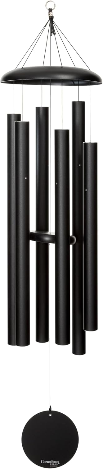 Corinthian Bells by Wind River - 56 inch Black Wind Chime for Patio, Backyard, Garden, and Outdoor Decor (Aluminum Chime) Made in The USA