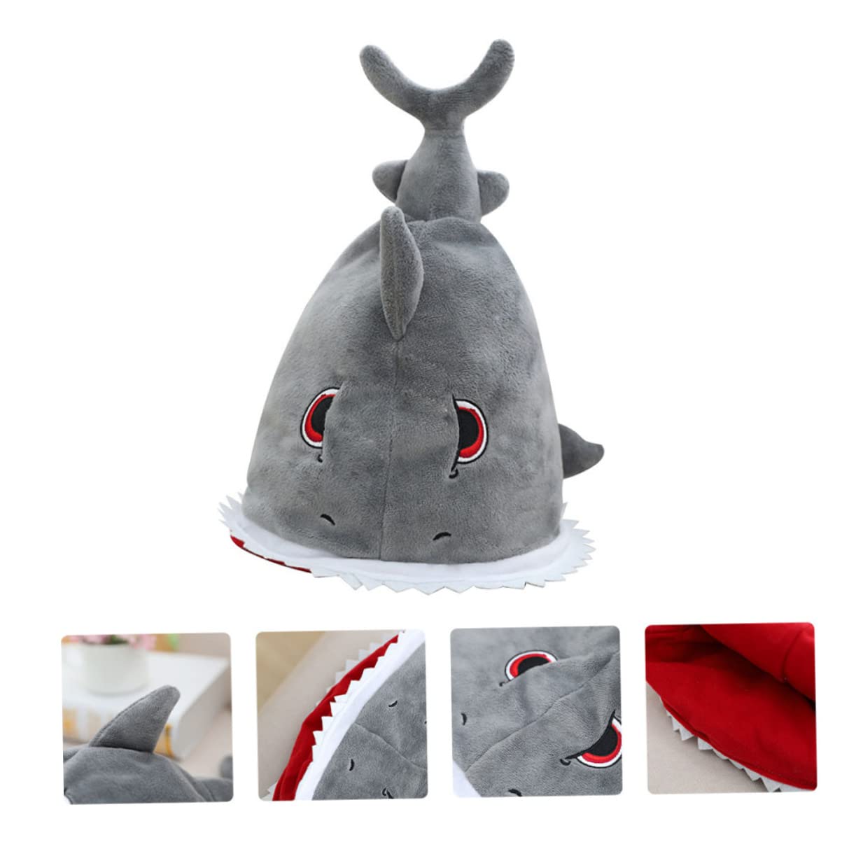 Copricapo Di Squalo Costume Da Squalo Cappello Da Cappello Da Festa Sull'oceano A Tema Cappelli Da Festa Per Animali Foto Cartone Animato Peluche e Cotone Pp Grey