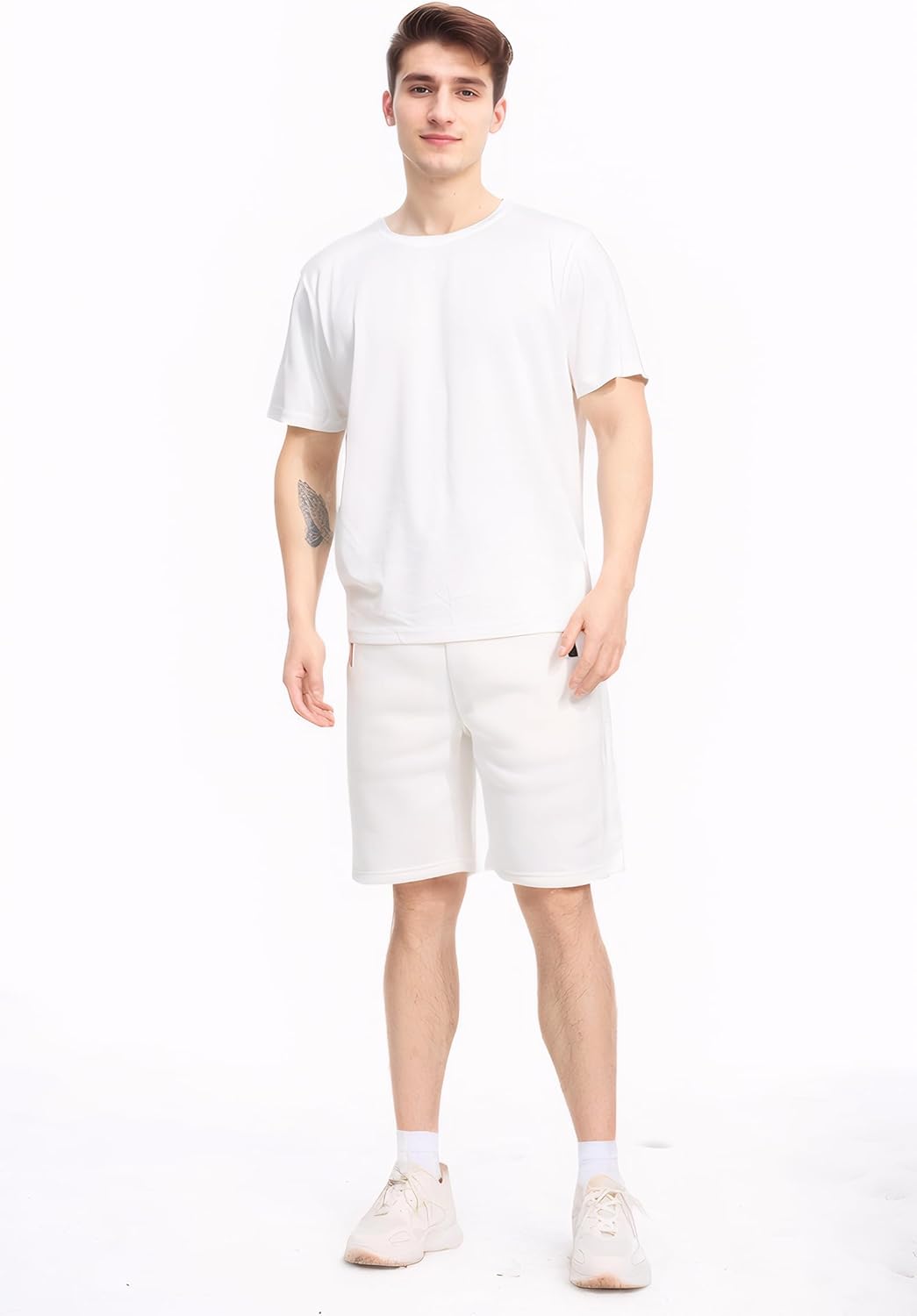 Men's Cotton Casual Shorts 3 Pk Fleece Midweight Athletic Jogger Sweat Shorts with Zipper Pockets - Image 5