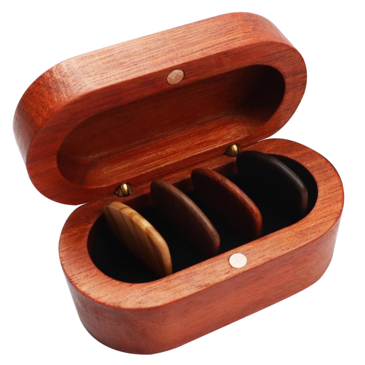 Rangement pour médiators de guitare avec accessoires rouges compacts - 8
