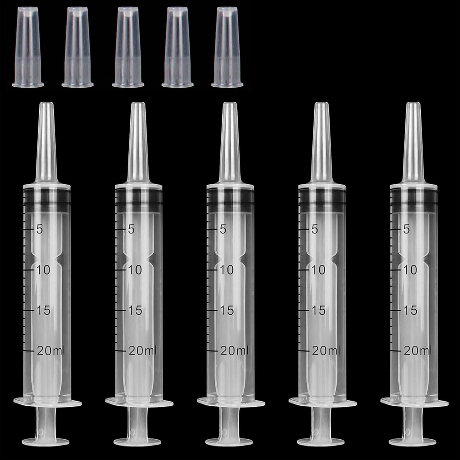 Oral Feeding Oil Glue Applicator with Tip Cap 20ml Plastic Food Droppers for Pets Liquid, Individually Sealed 5 Pack
