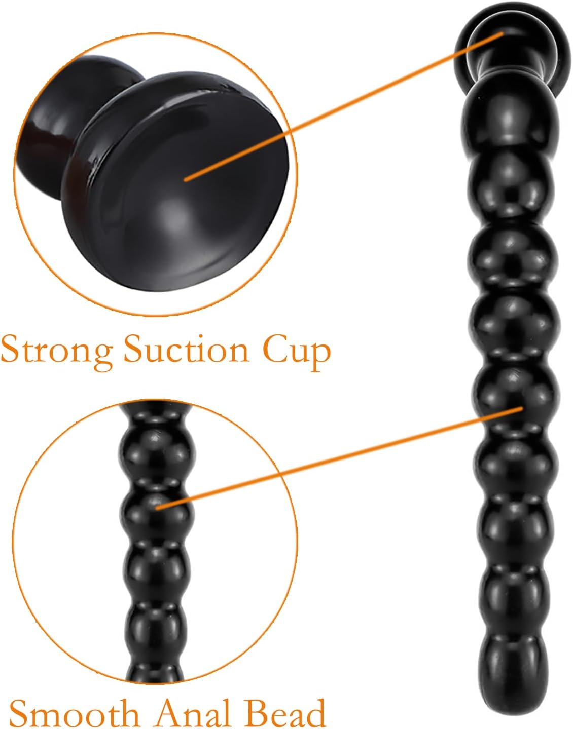 13Inch Anal Bead Butt Plug - Long Anal Dildo with 10 Bead Flexible Anal Plug Anus Dilator Vaginal Prostate Massage Stimulation Anal Sex Toy for Women Men Couple Lover (L)