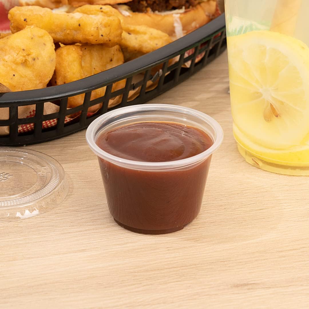 Restaurantware Base 2.5 Ounce Sauce Cups, 2000 Microwave-Safe Condiment Cups - Crack-Resistant, Disposable, Clear Plastic Portion Cups, For Samples, Sauces, Or Toppings, Lids Sold Separately : Grocery & Gourmet Food
