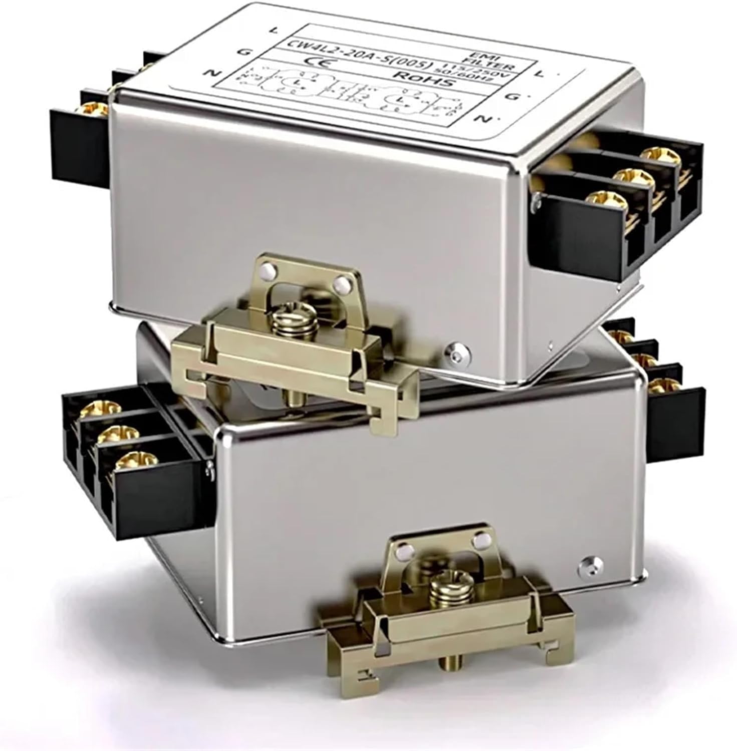 1pcs Single-Phase 220V Power Filter AC EMI Power Supply Anti-interfe CW4L2-40A-S（005） Two-Way Rail Terminal Block