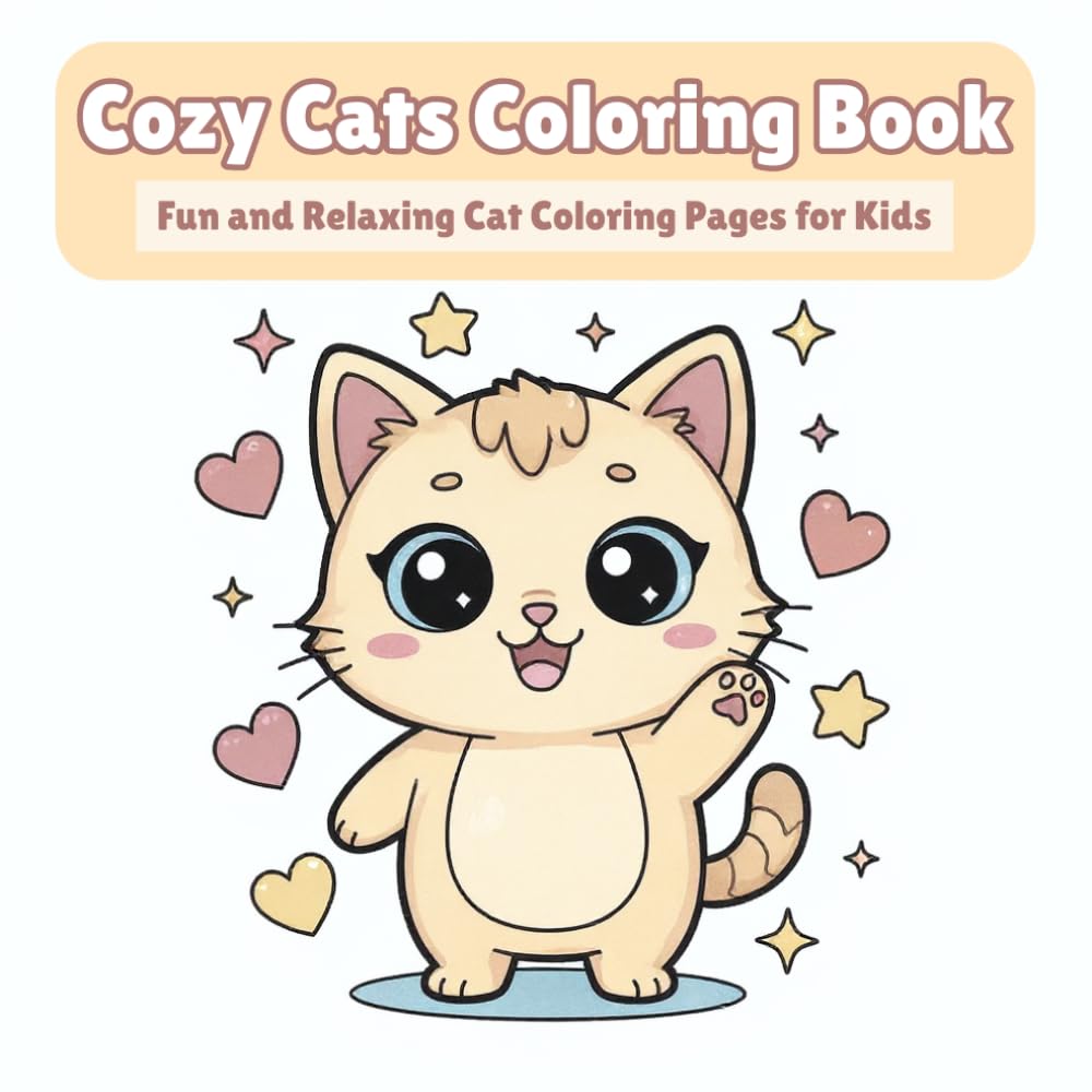 Cozy Cats Coloring Book: Fun and Relaxing Cat Coloring Pages for Kids