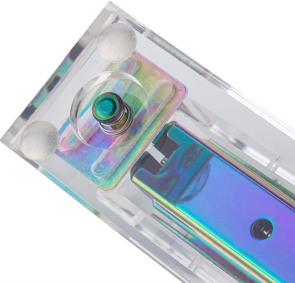 E&O Stapler Rainbow Acrylic,One Finger,No Effort,Spring Powered Stapler,20 Sheets Capacity,Fits Standard Staples,with 1000 Pieces Staples,(Rainbow)…