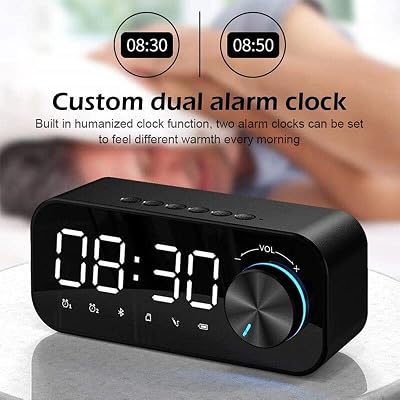 Valkyrie Bluetooth Rechargeable Alarm USB/SD Mirrored Desk Clock