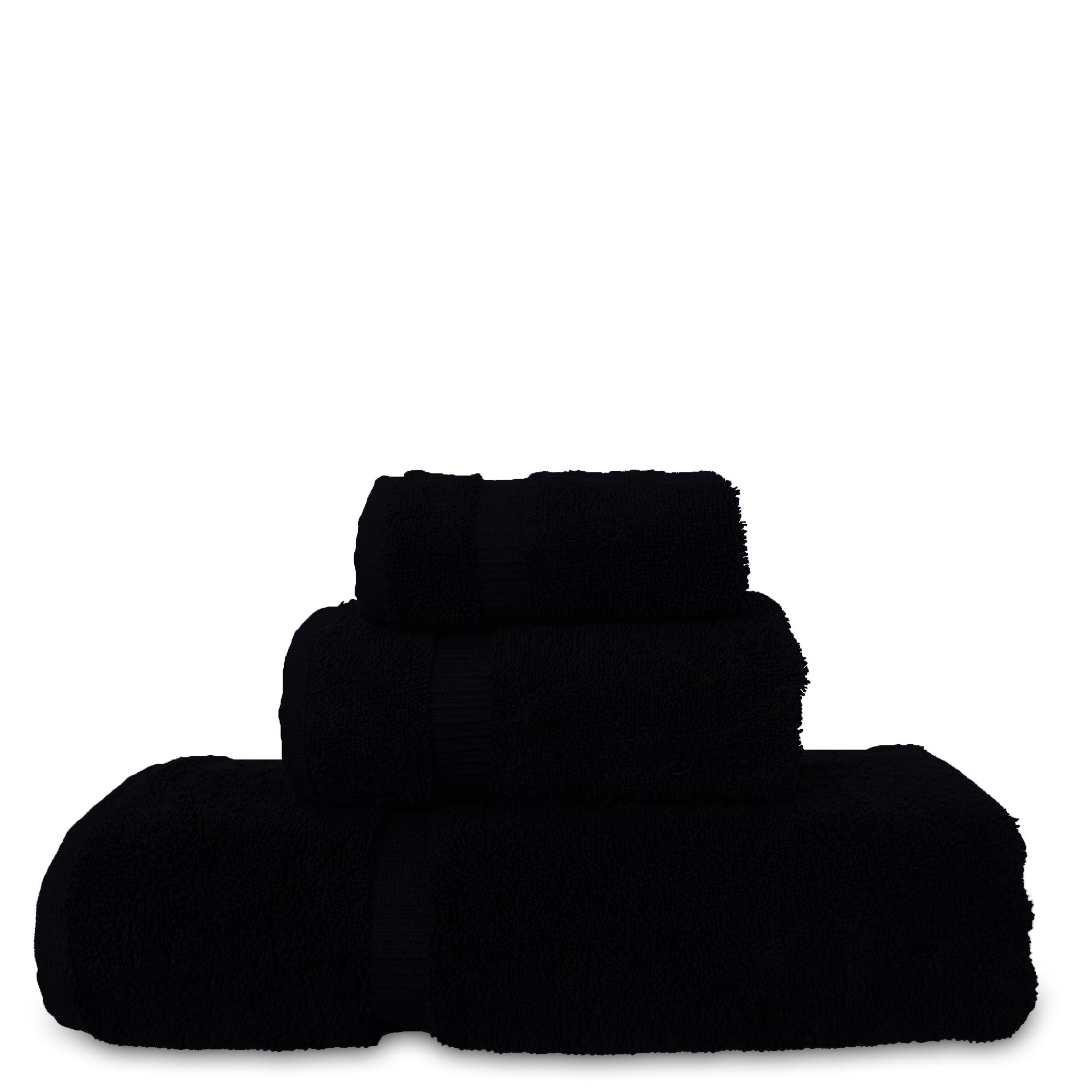 Juego de toallas con monograma, regalo personalizado, juego de 3 toallas bordadas con letras blancas, extra absorbentes, 100% algodón turco, acabado de rizo suave, inicial, S negra