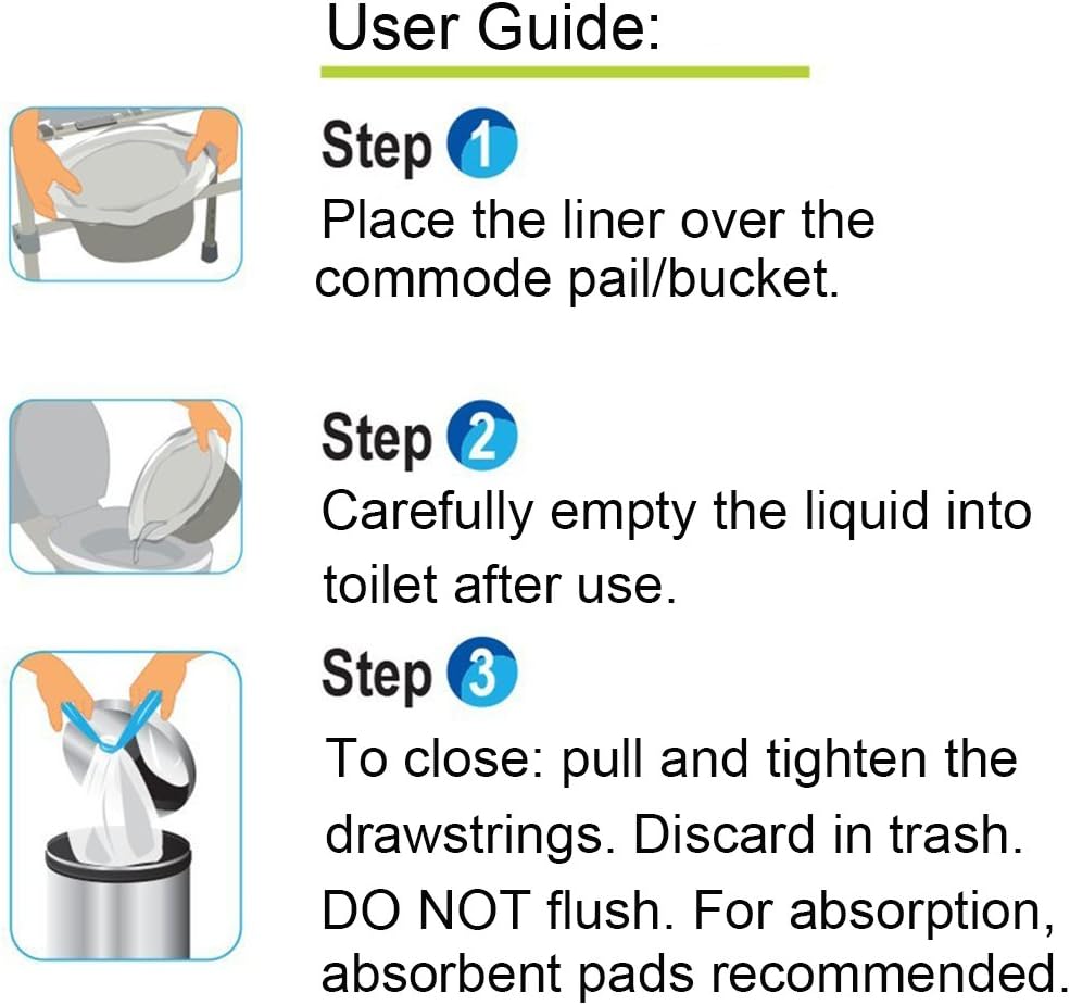 Rеvіеw Prоduсt Commode Liners, Bearals Commode Bags Bedside Commode Liners Disposable for Adult Commode (Pack of 60)