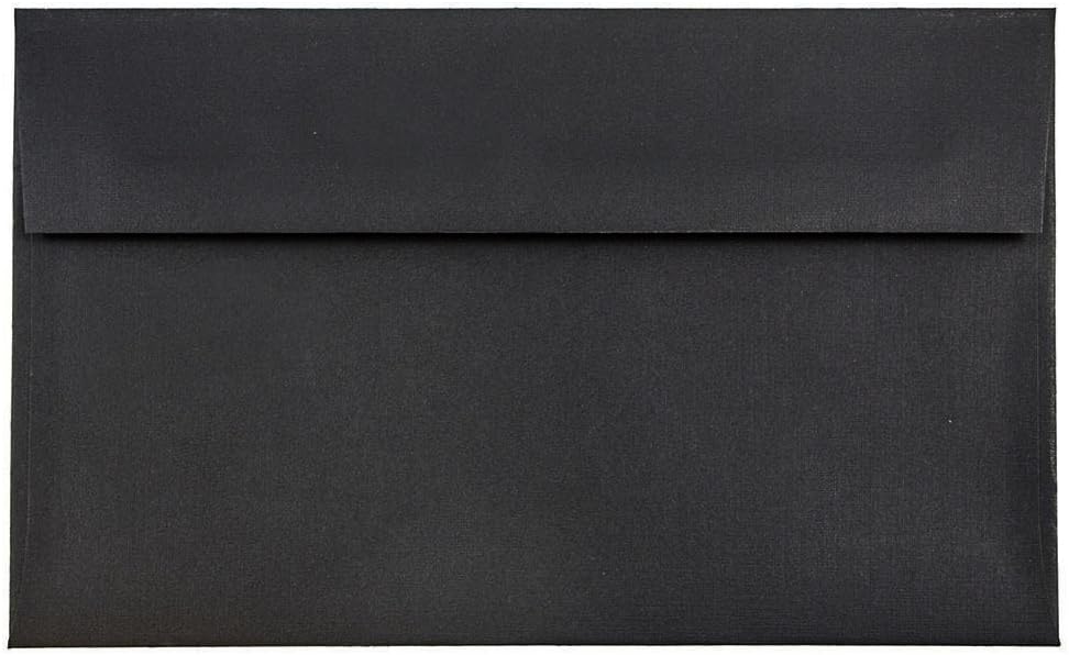 JAM PAPER A9 Premium Invitation Envelopes - 5 3/4 x 8 3/4 - Black Linen - 50/Pack