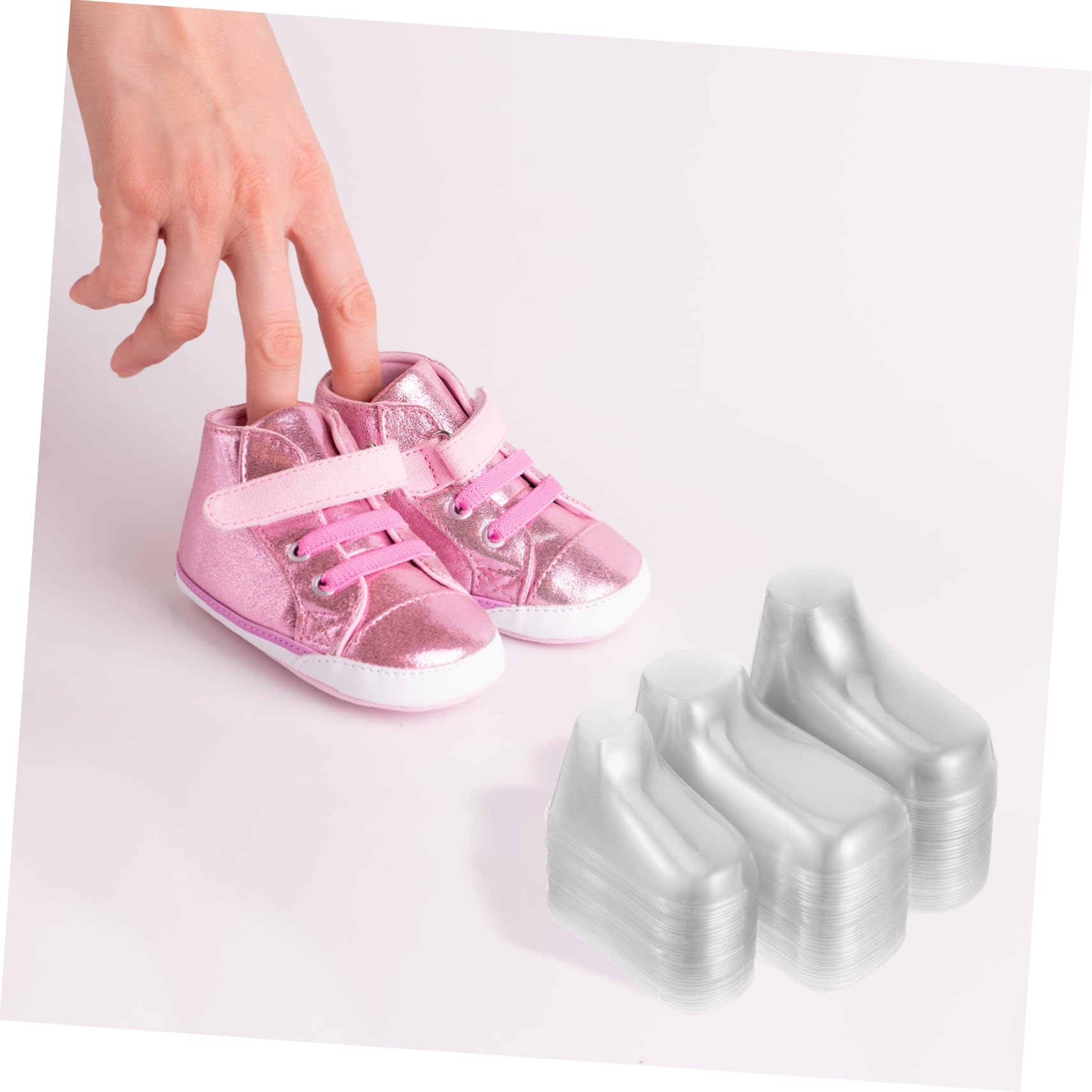 Présentoir Plastique pour Chaussures Bébé 90pcs, Modèle de Chaussures pour Bébé, Support Transparent Multifonctionnel, pour Maison et Magasin