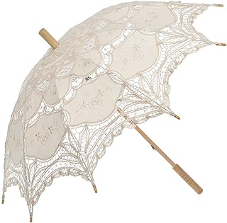 Lace Parasol Umbrella Vintage Wedding Bridal Lace Umbrella for Decoratio...