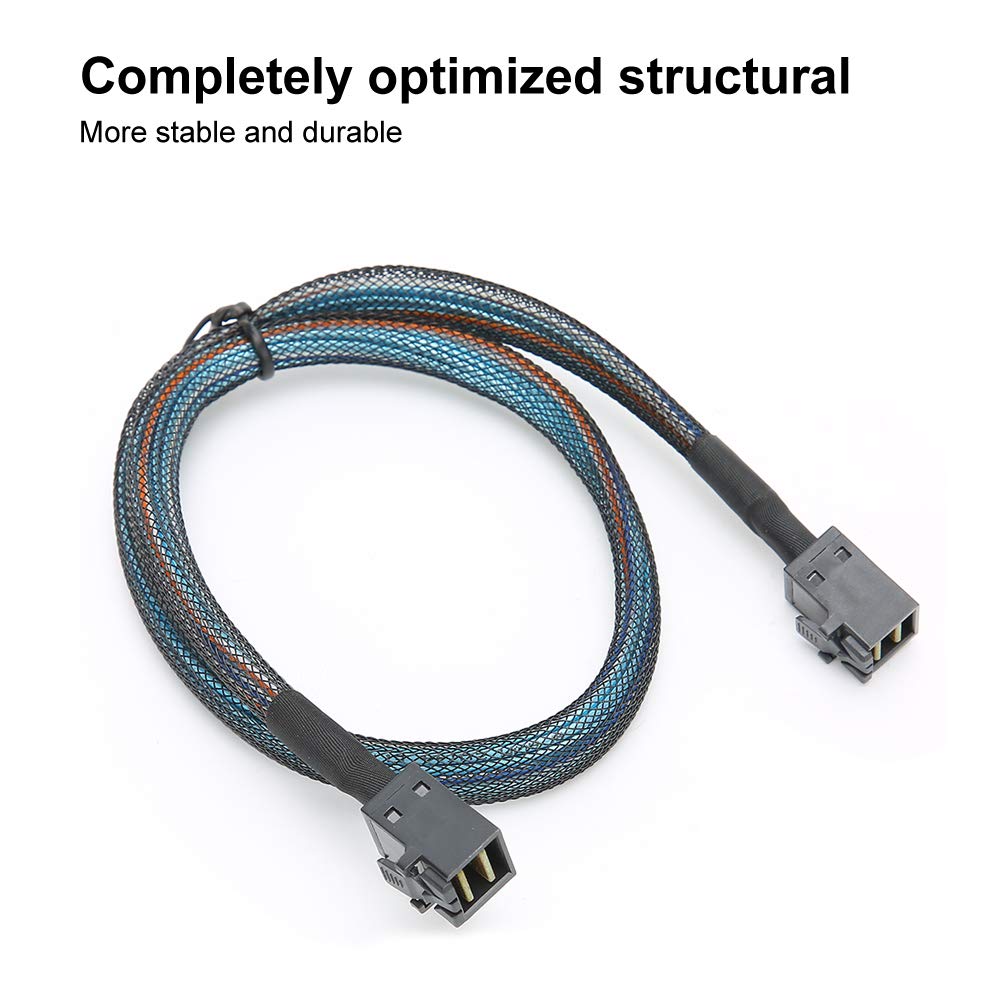 Mini SAS Kabel, 1Meter/0.5Meter SFF-8643 zu SFF8643 H0106 Server Kabel, 12 Gbit/s Nylon geflochtener SAS Festplatten Adapter Kabel Datenkabel(1m)